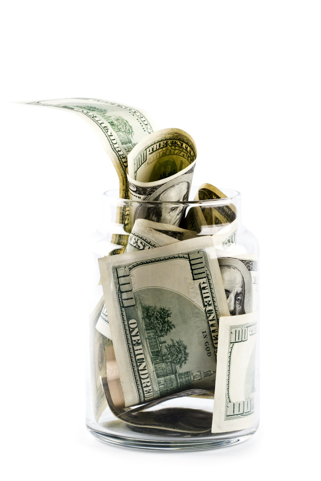 savings jar with coins