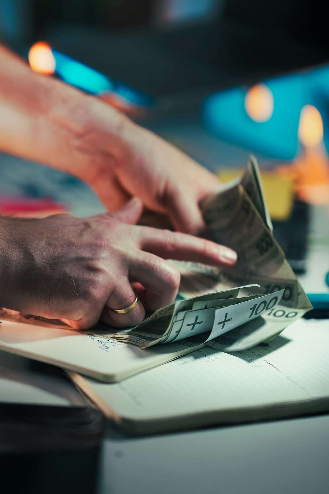 person reviewing budget spreadsheet