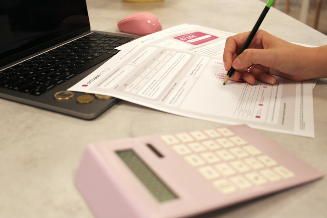 person checking bank statements